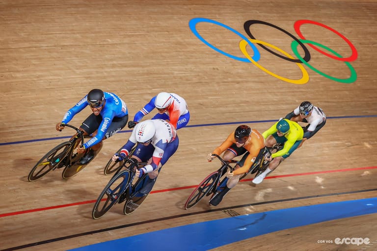 The men's Keirin quarter finals at the 2020 Tokyo Olympics.