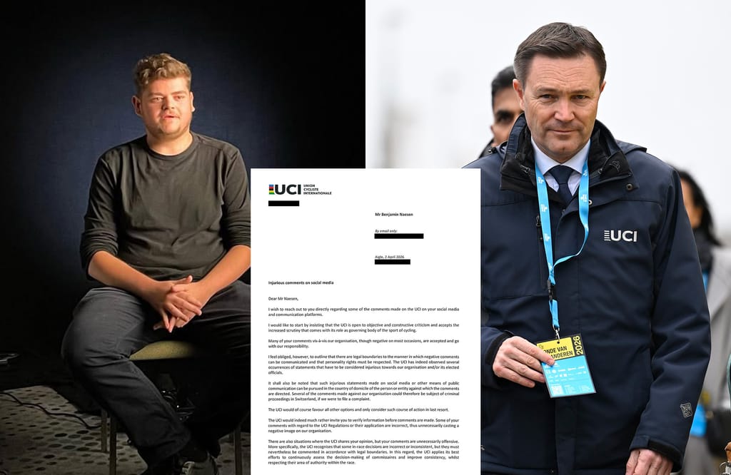 Podcaster Benji Naesen files ethics complaint against UCI over cautionary letter